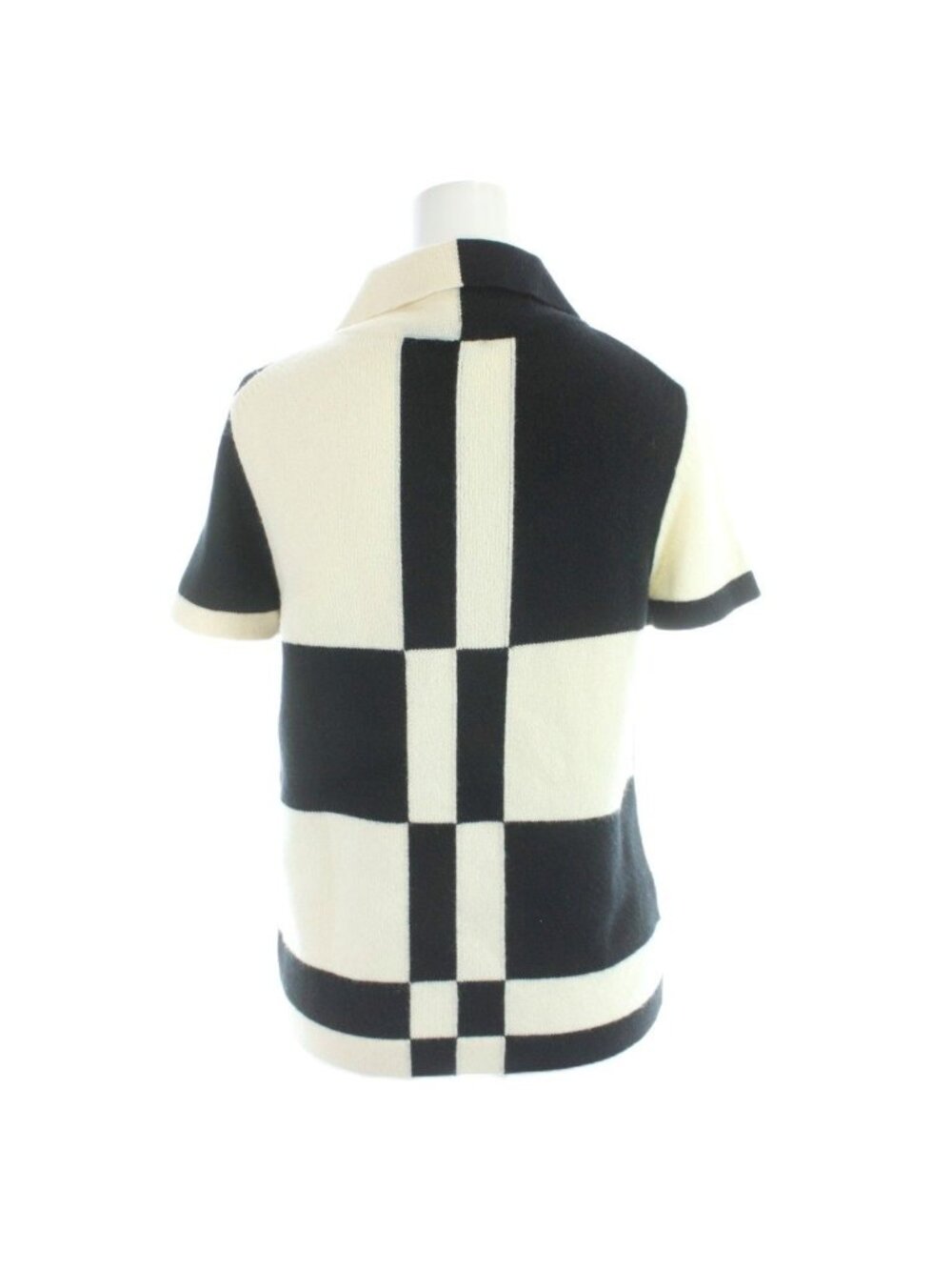 Chanel Polo Shirt Knit Cashmere Ivory Black MW - Picture 3 of 7